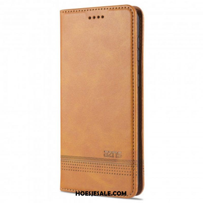 Bescherming Hoesje voor Samsung Galaxy S21 5G Folio-hoesje Azns Leerstyling