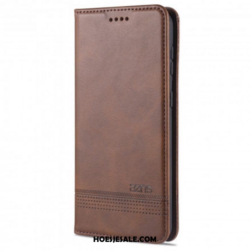 Bescherming Hoesje voor Samsung Galaxy S21 5G Folio-hoesje Azns Leerstyling