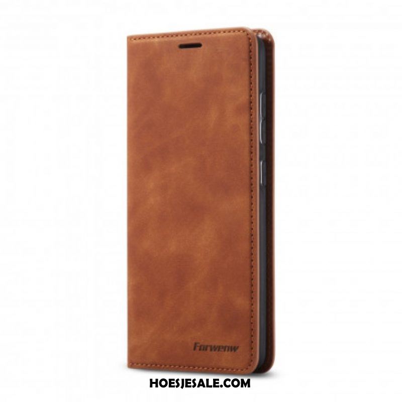 Bescherming Hoesje voor Samsung Galaxy S21 5G Folio-hoesje Forwenw Ledereffect