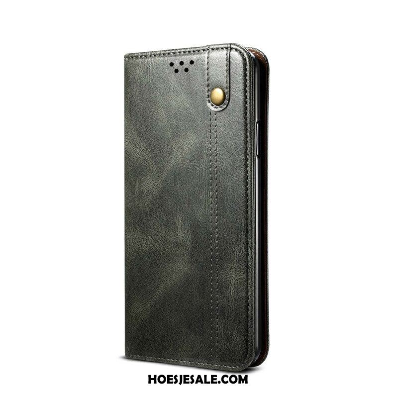 Bescherming Hoesje voor Samsung Galaxy S21 5G Folio-hoesje Gewaxt Kunstleer