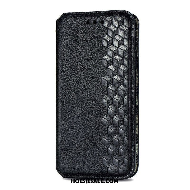 Bescherming Hoesje voor Samsung Galaxy S21 FE Folio-hoesje Leereffect Diamanttextuur