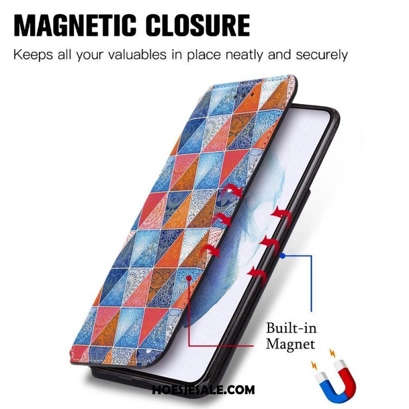 Bescherming Hoesje voor Samsung Galaxy S21 Ultra 5G Folio-hoesje Verrassend Kleurrijk Patroon