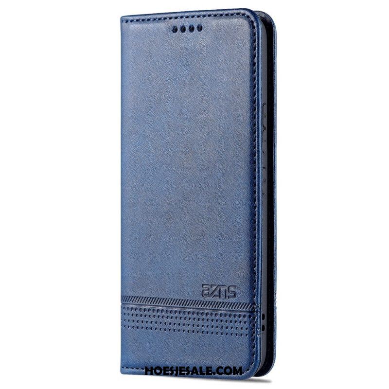 Bescherming Hoesje voor Samsung Galaxy S22 5G Folio-hoesje Azns Leerstyling