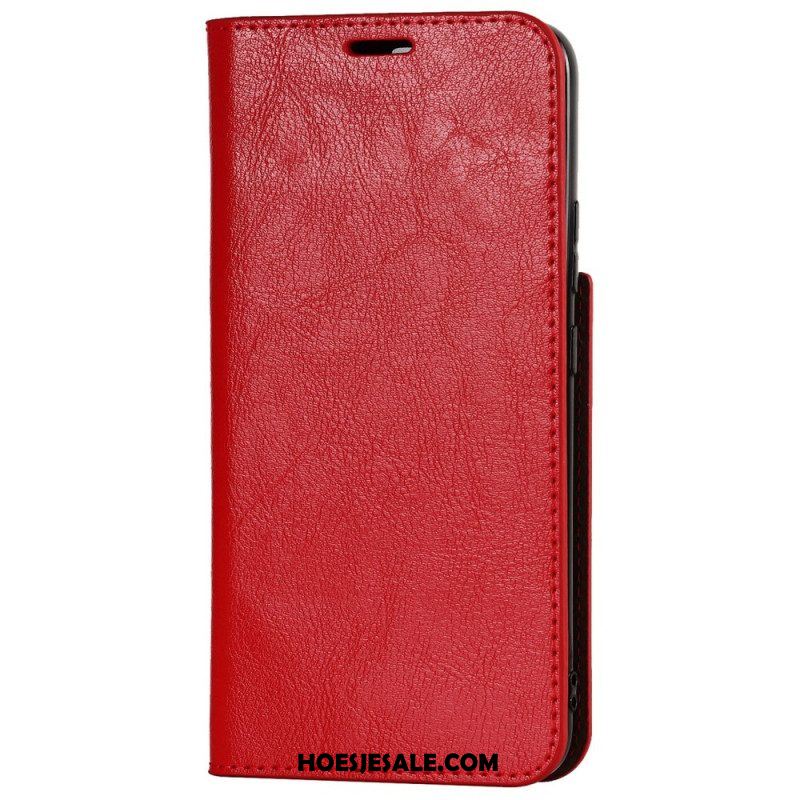 Bescherming Hoesje voor Samsung Galaxy S22 5G Folio-hoesje Echt Leer