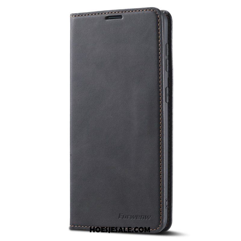 Bescherming Hoesje voor Samsung Galaxy S22 5G Folio-hoesje Forwenw Ledereffect