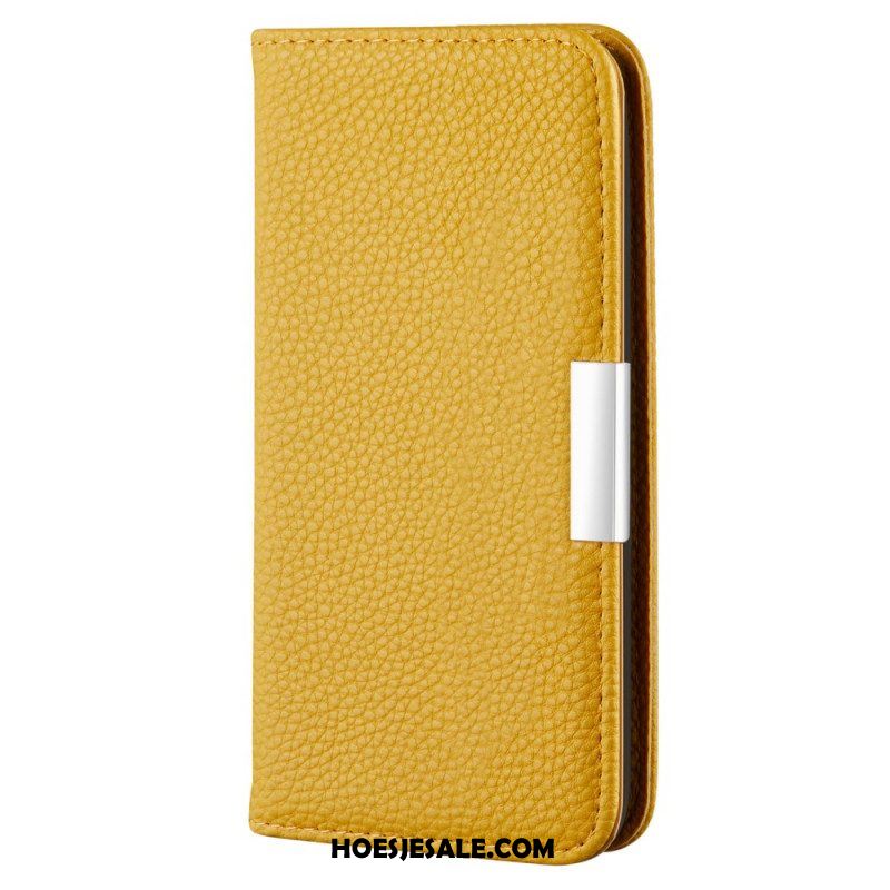 Bescherming Hoesje voor Samsung Galaxy S22 5G Folio-hoesje Imitatieleer Litchi Ultra Chic