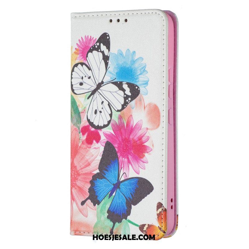 Bescherming Hoesje voor Samsung Galaxy S22 5G Folio-hoesje Kleurrijke Vlinders