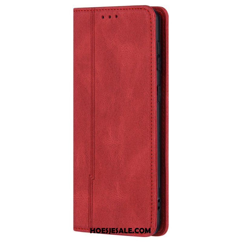 Bescherming Hoesje voor Samsung Galaxy S22 5G Folio-hoesje Stijl Lederen Lijn