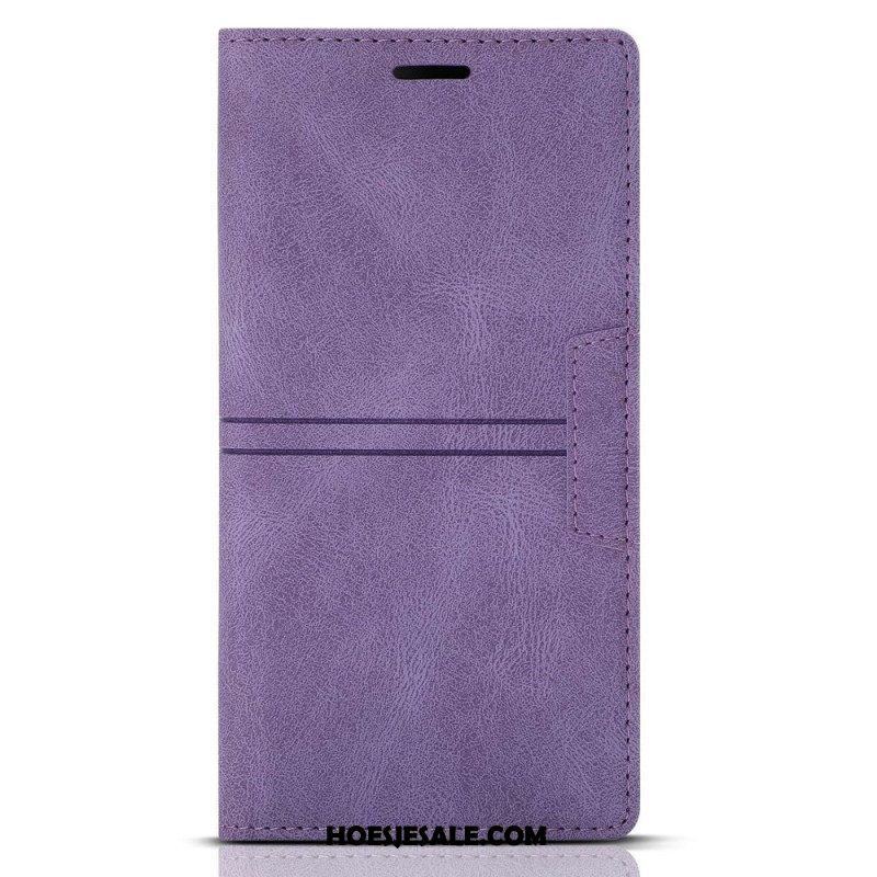 Bescherming Hoesje voor Samsung Galaxy S23 5G Folio-hoesje Stijl Lederen Stiksels Magnetische Sluiting