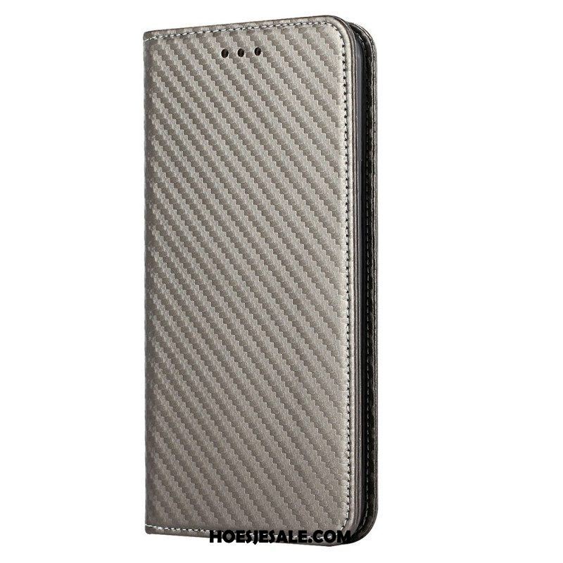 Bescherming Hoesje voor Samsung Galaxy S23 Plus 5G Met Ketting Folio-hoesje Stijl Van Koolstofvezel Met Bandjes