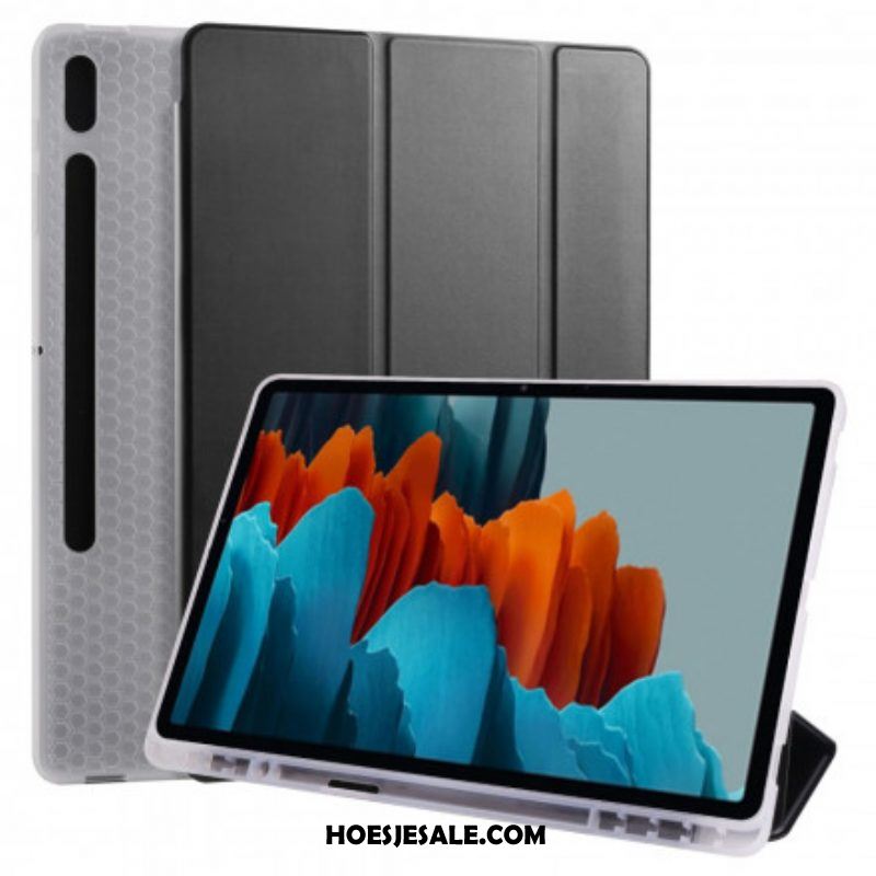 Bescherming Hoesje voor Samsung Galaxy Tab S8 Plus / Tab S7 Plus Siliconen En Kunstleer