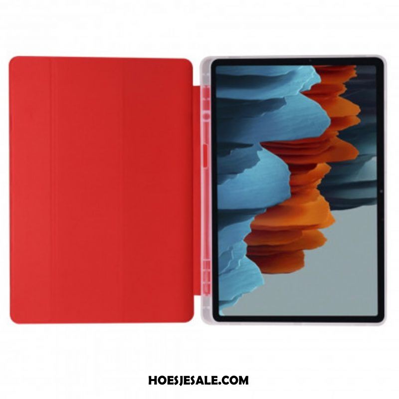 Bescherming Hoesje voor Samsung Galaxy Tab S8 Plus / Tab S7 Plus Siliconen En Kunstleer