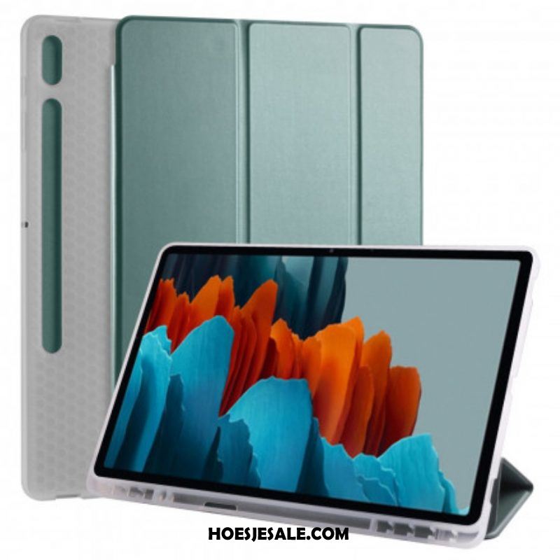 Bescherming Hoesje voor Samsung Galaxy Tab S8 Plus / Tab S7 Plus Siliconen En Kunstleer