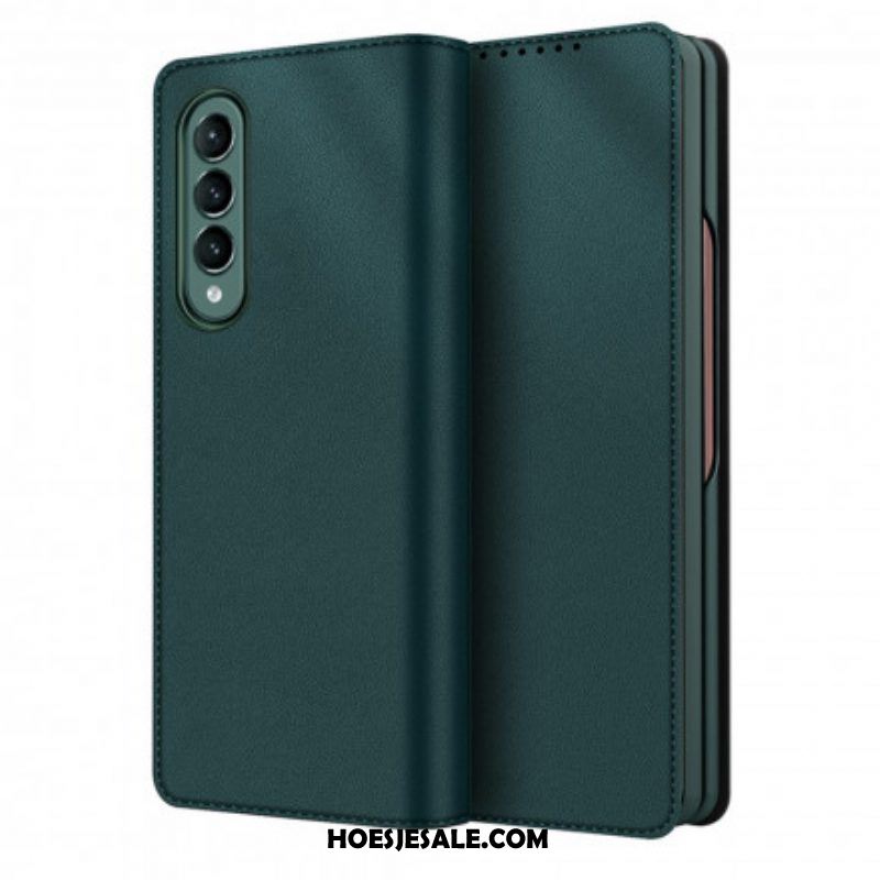 Bescherming Hoesje voor Samsung Galaxy Z Fold 3 5G Folio-hoesje Skin-touch Splitleer