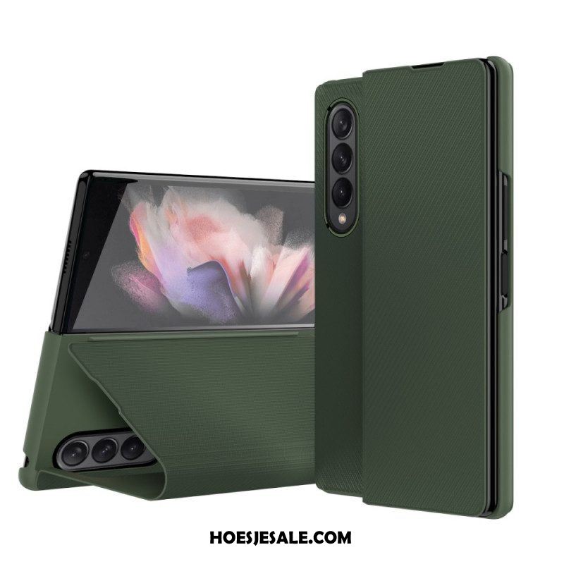 Bescherming Hoesje voor Samsung Galaxy Z Fold 3 5G Folio-hoesje Stijlvolle Koolstofvezel