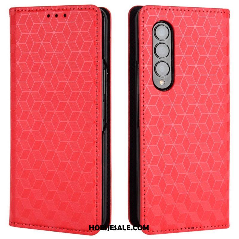 Bescherming Hoesje voor Samsung Galaxy Z Fold 4 Folio-hoesje 3d Kubus