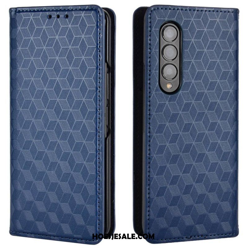 Bescherming Hoesje voor Samsung Galaxy Z Fold 4 Folio-hoesje 3d Kubus