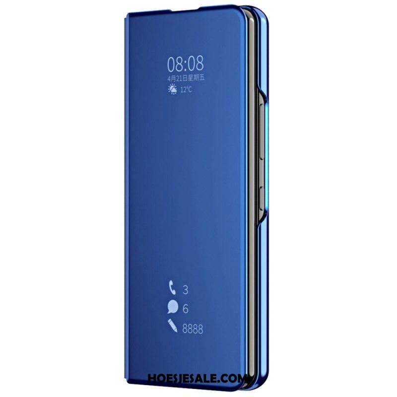 Bescherming Hoesje voor Samsung Galaxy Z Fold 4 Folio-hoesje Spiegel En Transparantie