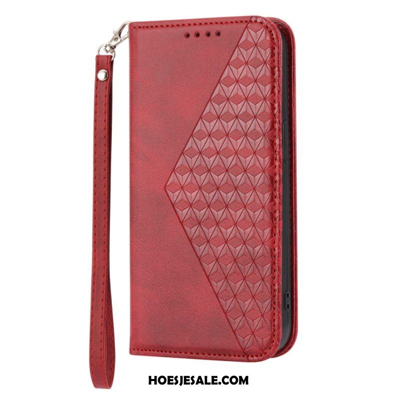 Bescherming Hoesje voor Sony Xperia 5 IV Folio-hoesje Leren Stijl Met 3d-patroon En Riem