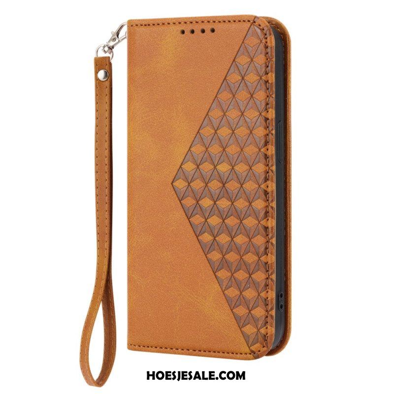 Bescherming Hoesje voor Sony Xperia 5 IV Folio-hoesje Leren Stijl Met 3d-patroon En Riem