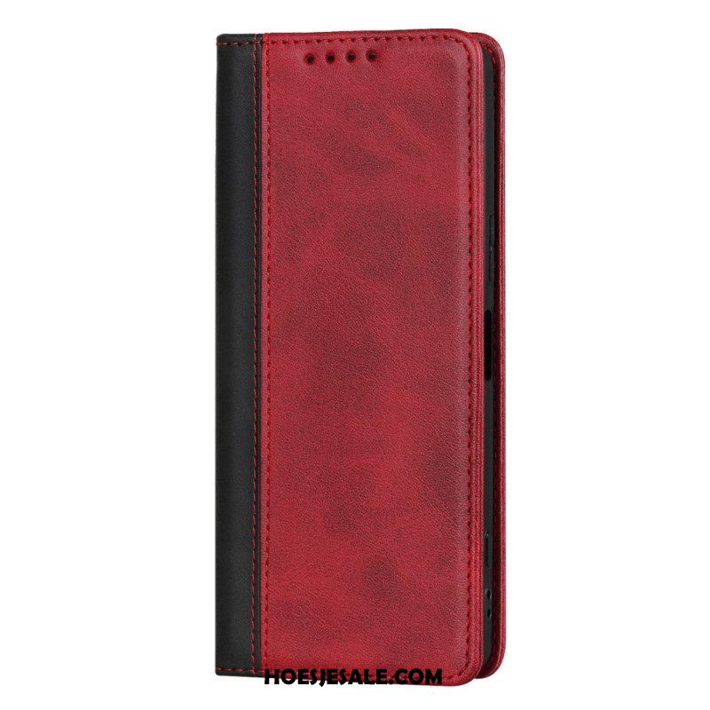 Bescherming Hoesje voor Sony Xperia 5 IV Folio-hoesje Tweekleurig Leereffect