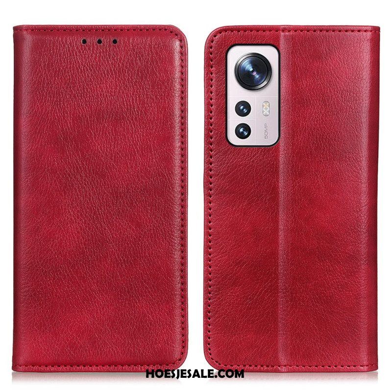 Bescherming Hoesje voor Xiaomi 12 / 12X Folio-hoesje Lychee Gespleten Lederen Textuur