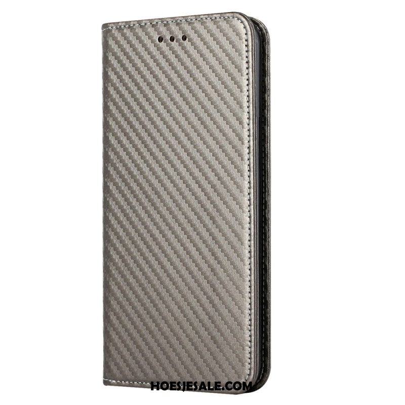 Bescherming Hoesje voor Xiaomi 12T / 12T Pro Folio-hoesje Koolstofvezel Met Koord