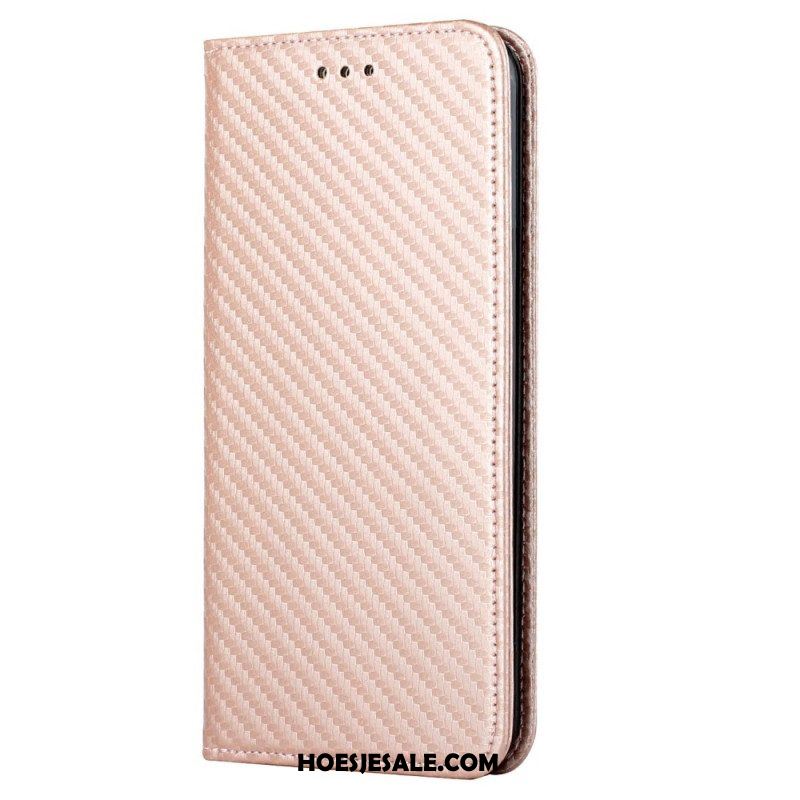 Bescherming Hoesje voor Xiaomi 12T / 12T Pro Folio-hoesje Koolstofvezel Met Koord