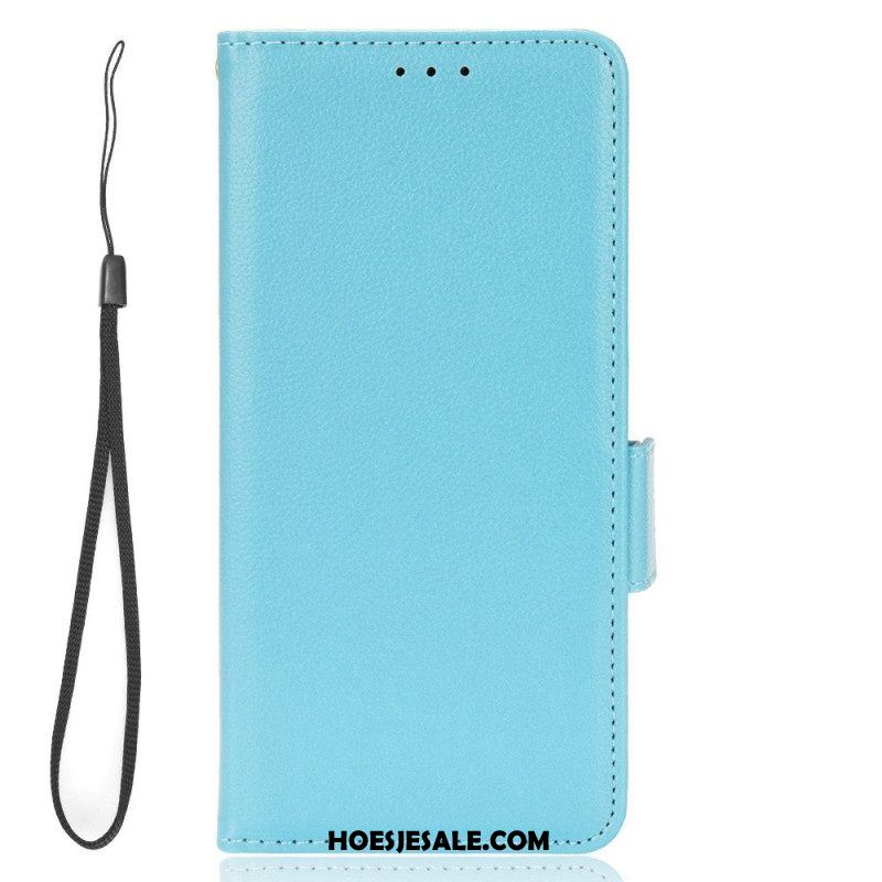 Bescherming Hoesje voor Xiaomi 12T / 12T Pro Folio-hoesje Leereffect Met Riem