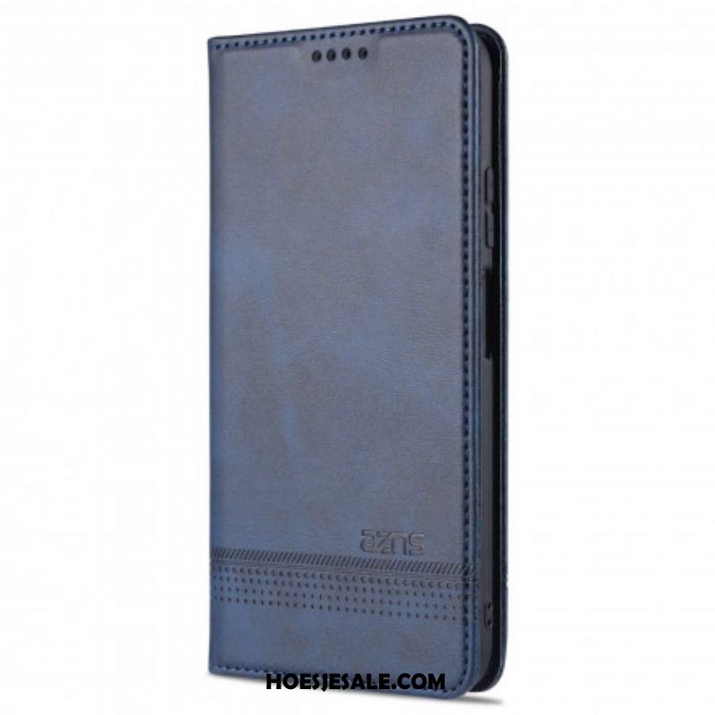 Bescherming Hoesje voor Xiaomi Redmi Note 10 / 10S Folio-hoesje Azns Leerstyling