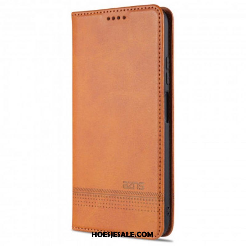 Bescherming Hoesje voor Xiaomi Redmi Note 10 / 10S Folio-hoesje Azns Leerstyling