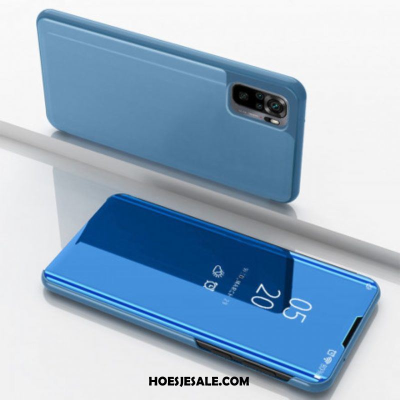 Bescherming Hoesje voor Xiaomi Redmi Note 10 / 10S Spiegel En Kunstleer