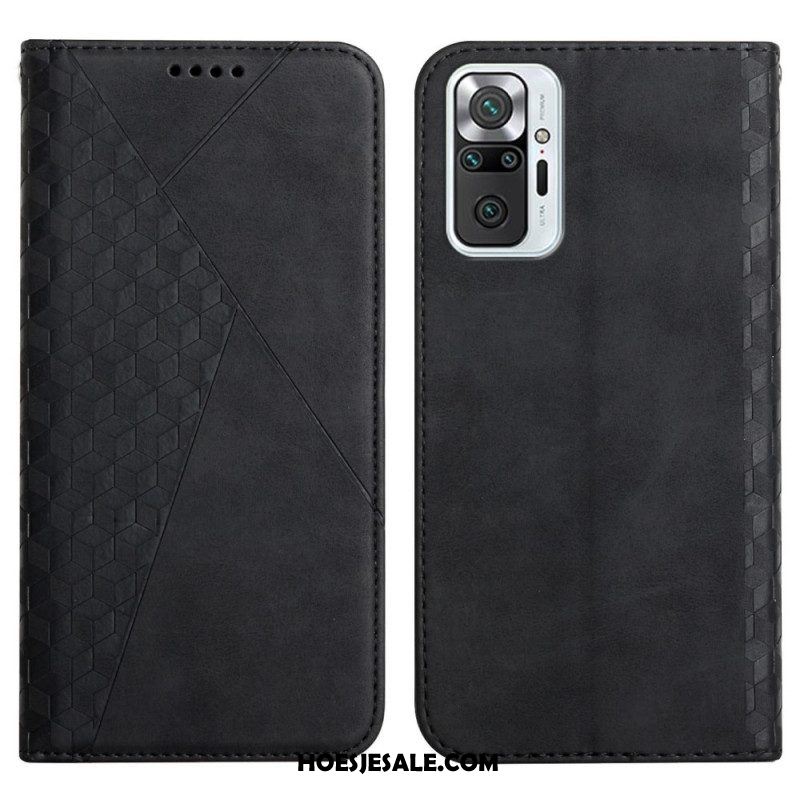 Bescherming Hoesje voor Xiaomi Redmi Note 10 Pro Folio-hoesje Geo Leereffect