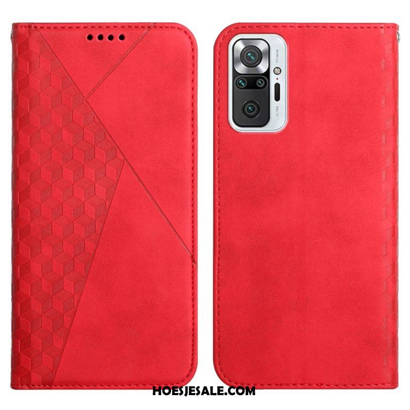 Bescherming Hoesje voor Xiaomi Redmi Note 10 Pro Folio-hoesje Geo Leereffect