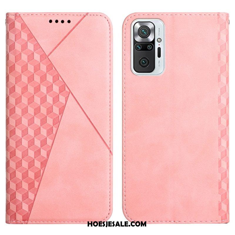 Bescherming Hoesje voor Xiaomi Redmi Note 10 Pro Folio-hoesje Geo Leereffect