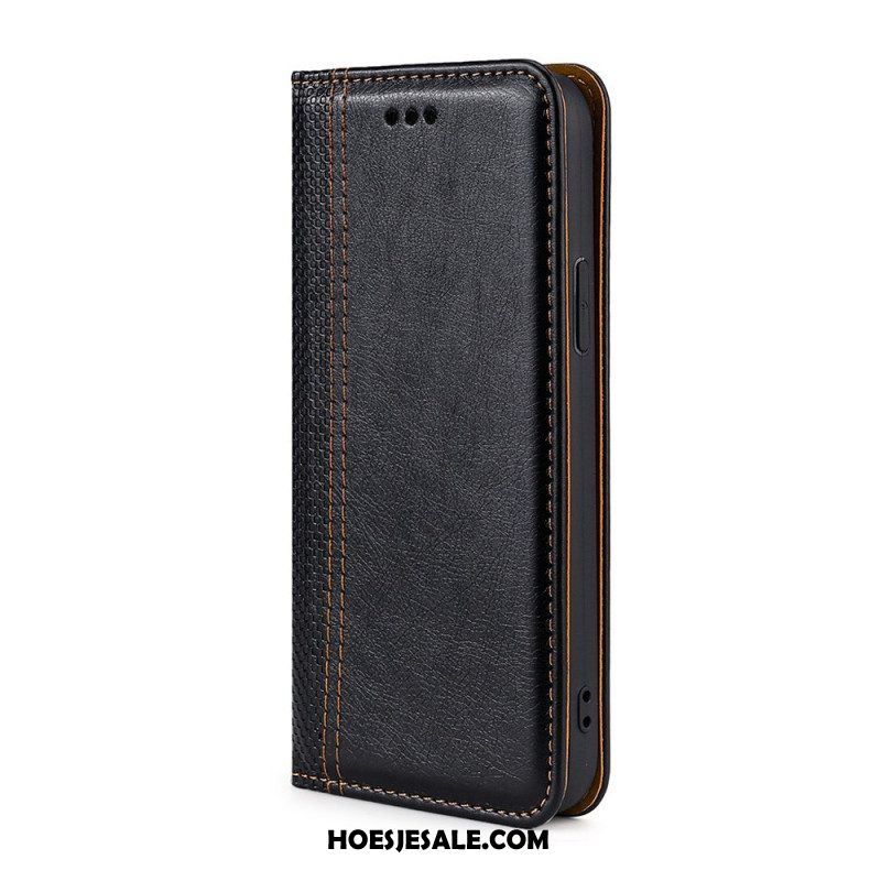 Bescherming Hoesje voor Xiaomi Redmi Note 10 Pro Folio-hoesje Litchi Split Lederen Stiksels