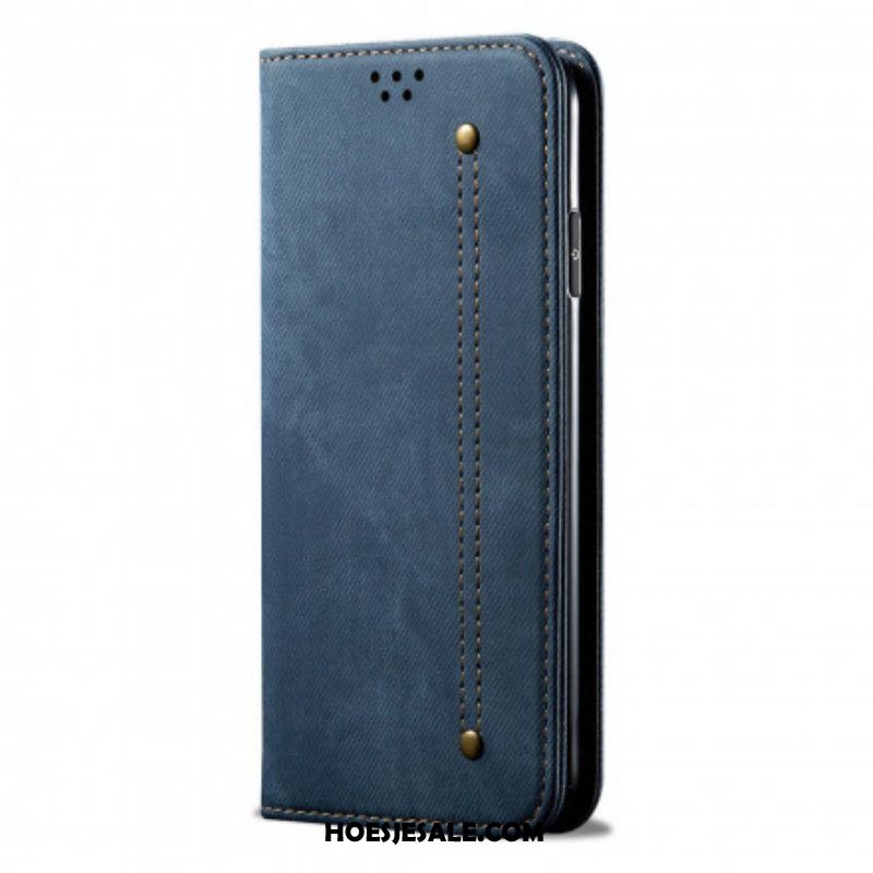Bescherming Hoesje voor Xiaomi Redmi Note 10 Pro Folio-hoesje Spijkerstof