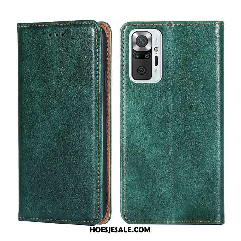 Bescherming Hoesje voor Xiaomi Redmi Note 10 Pro Folio-hoesje Vintage Lederen Stijl