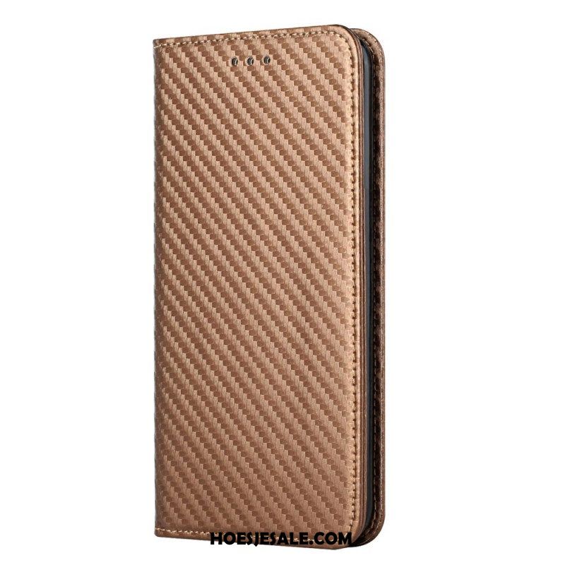 Bescherming Hoesje voor Xiaomi Redmi Note 10 Pro Met Ketting Folio-hoesje Band Van Koolstofvezel