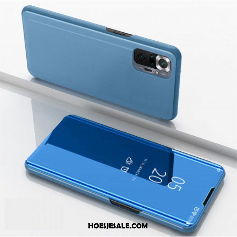 Bescherming Hoesje voor Xiaomi Redmi Note 10 Pro Spiegel En Kunstleer