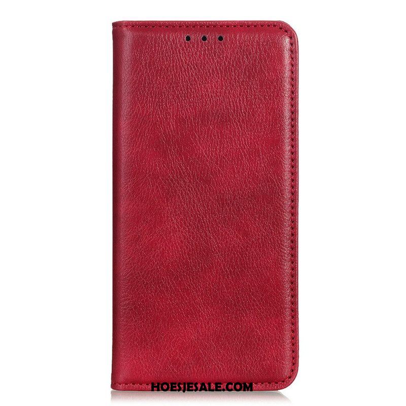 Bescherming Hoesje voor Xiaomi Redmi Note 11 / 11S Folio-hoesje Lychee Gespleten Lederen Textuur