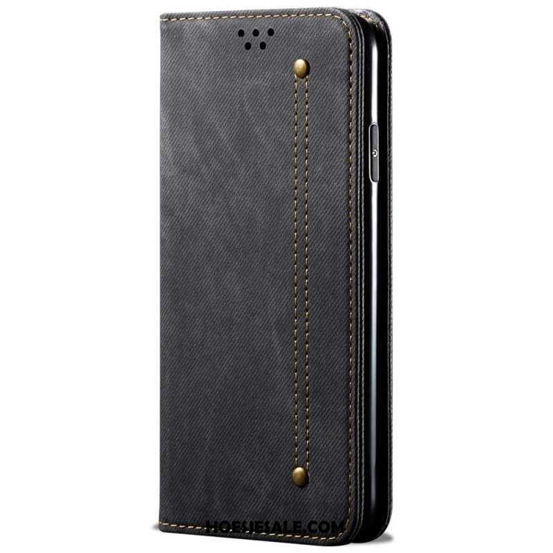 Bescherming Hoesje voor Xiaomi Redmi Note 11 / 11S Folio-hoesje Spijkerstof