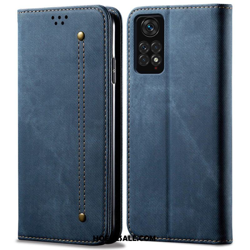 Bescherming Hoesje voor Xiaomi Redmi Note 11 / 11S Folio-hoesje Spijkerstof