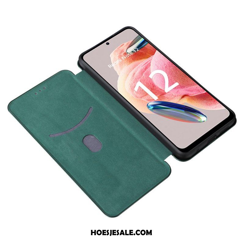 Bescherming Hoesje voor Xiaomi Redmi Note 12 4G Folio-hoesje Koolstofvezel