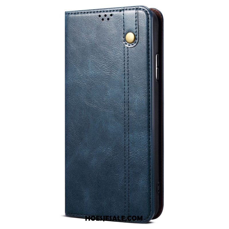 Bescherming Hoesje voor Xiaomi Redmi Note 12 5G Folio-hoesje Gewaxt Kunstleer