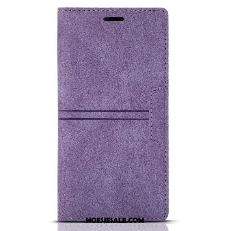Bescherming Hoesje voor iPhone 13 Mini Folio-hoesje Stijl Lederen Stiksels Magnetische Sluiting