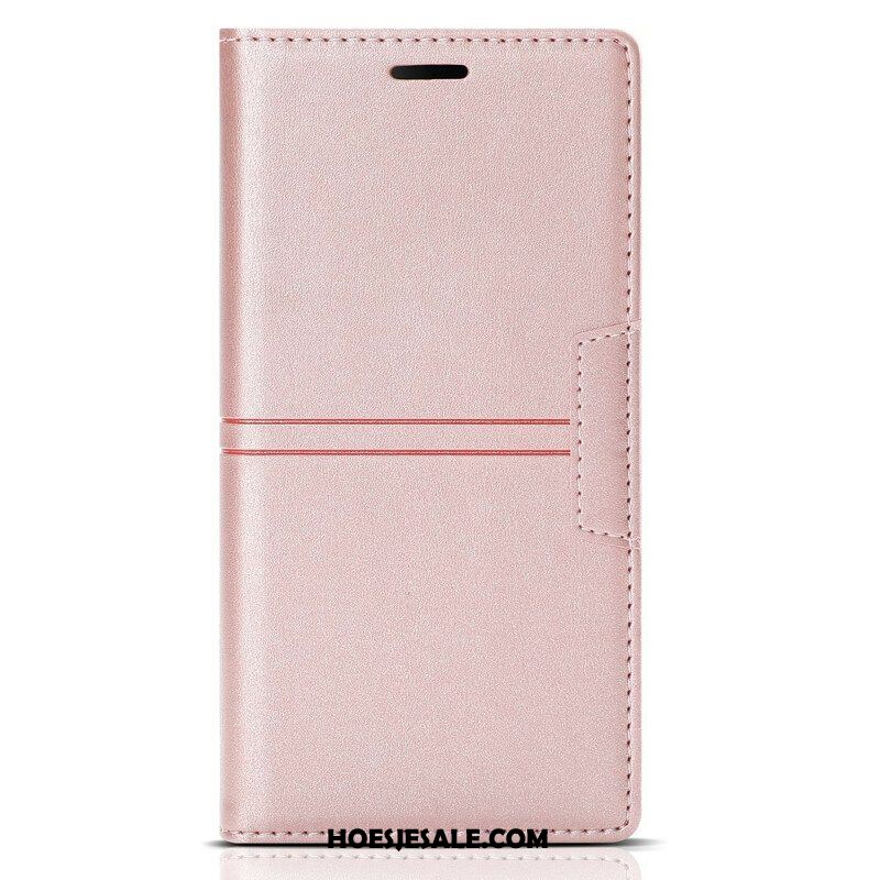 Bescherming Hoesje voor iPhone 13 Mini Folio-hoesje Stijl Lederen Stiksels Magnetische Sluiting