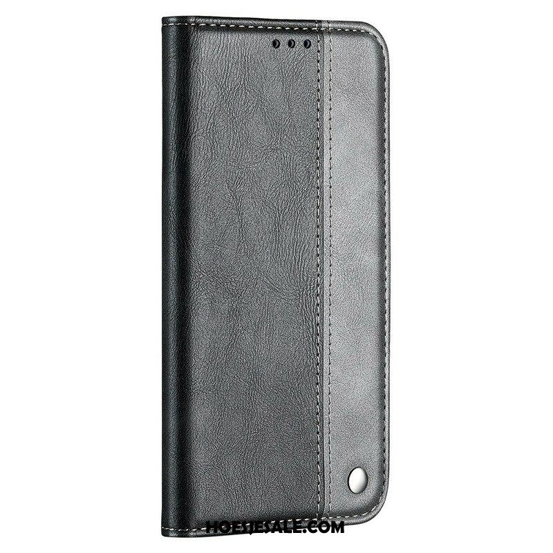 Bescherming Hoesje voor iPhone 13 Mini Folio-hoesje Tweekleurig Leereffect