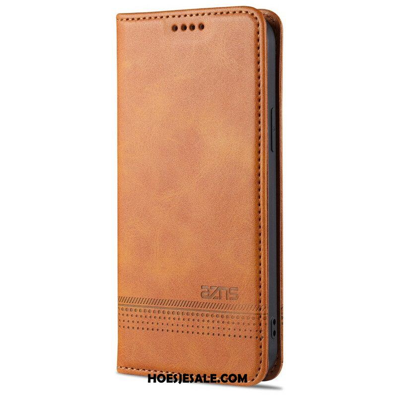 Bescherming Hoesje voor iPhone 13 Pro Folio-hoesje Azns Leerstyling