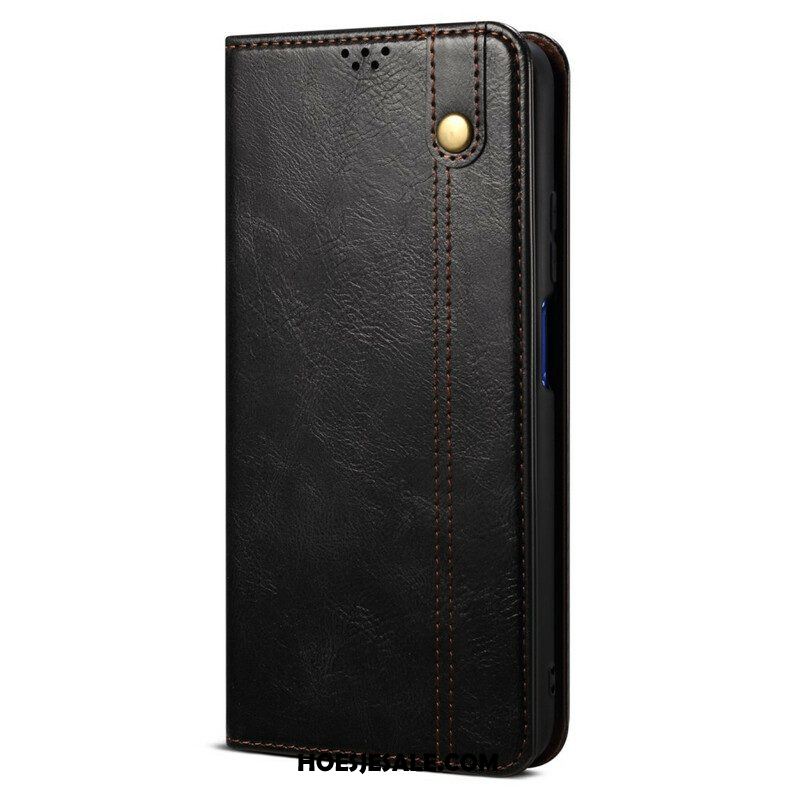 Bescherming Hoesje voor iPhone 13 Pro Folio-hoesje Gewaxt Kunstleer